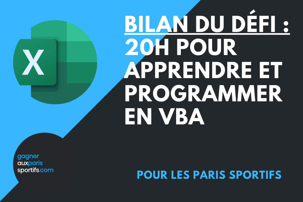 Défi _ 20h pour apprendre et programmer en VBA (bilan du défi)