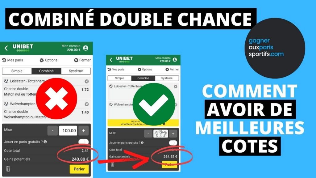 combiné double chance : comment avoir les meilleures cotes